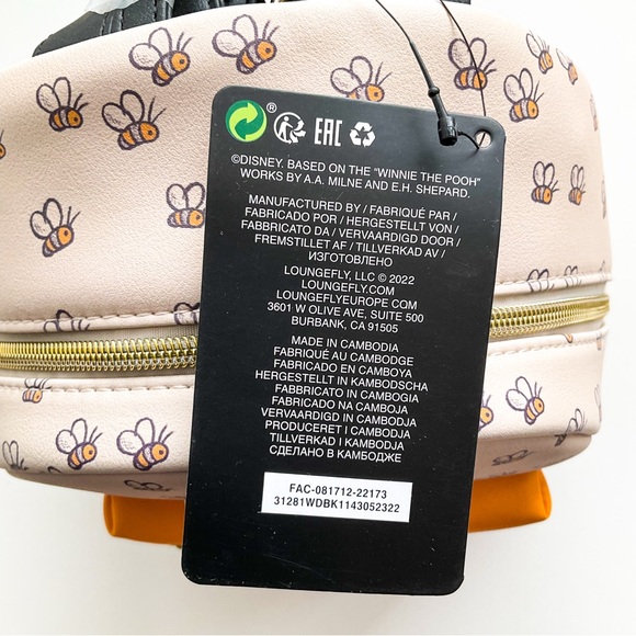 Loungefly Disney Winnie the Pooh Mini Backpack Bees and Honey Small Bag Ecru main image 4